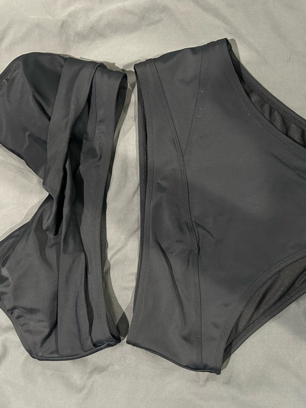Cupshe Black Two-Piece Swim Set - Bandeau Top & High-Waist Brief